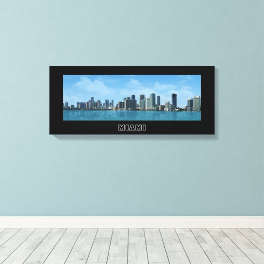 Miami Skyline Canvas Afdruk (Insitu (Houten vloer))