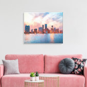 Miami Skyline Canvas Afdruk (Insitu (Woonkamer))