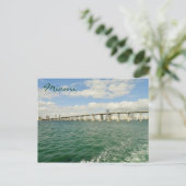 Miami skyline door Rickenbacker Causeway Briefkaart (Staand voorkant)