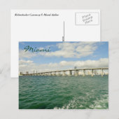 Miami skyline door Rickenbacker Causeway Briefkaart (Voorkant / Achterkant)