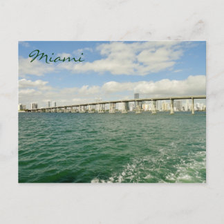 Miami skyline door Rickenbacker Causeway Briefkaart