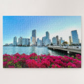 Miami Skyline Downtown Brickell Biscayne Bay Legpuzzel (Horizontaal)
