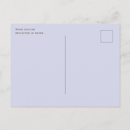 Miami Skyline en Reflection Briefkaart (Achterkant)