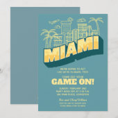 Miami Skyline Game over uitnodigingen van de Footb (Voorkant / Achterkant)