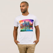 Miami Skyline Graffiti Art T-shirt (Voorkant volledig)