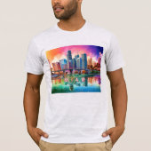 Miami Skyline Graffiti Art T-shirt (Voorkant)