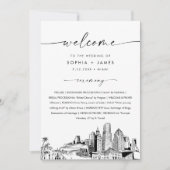 Miami Skyline huwelijksprogramma 5x7 platte Kaart (Voorkant)