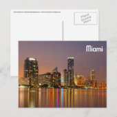 Miami Skyline in Dusk Briefkaart (Voorkant / Achterkant)