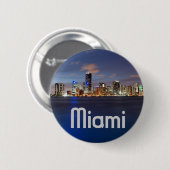 Miami Skyline in Dusk Ronde Button 5,7 Cm (Voorkant /achterkant)
