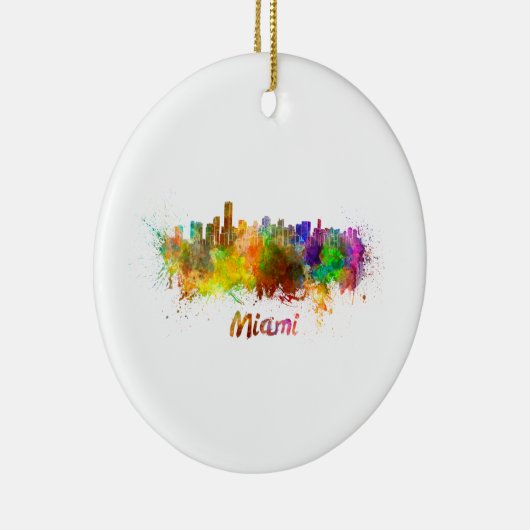 Miami skyline in waterverf keramisch ornament (Rechts)