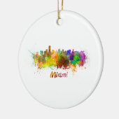 Miami skyline in waterverf keramisch ornament (Links)
