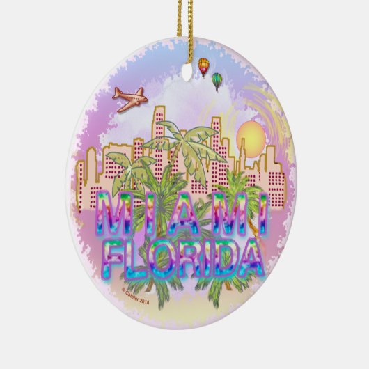 Miami Skyline Keramisch Ornament (Rechts)