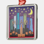 Miami Skyline Mega Color Metalen Ornament (Links)
