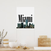 Miami Skyline met Miami in het Poster Sky (Keuken)