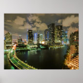 Miami skyline nacht poster (Voorkant)