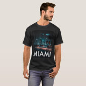Miami Skyline Nightlife Party T-shirt (Voorkant volledig)