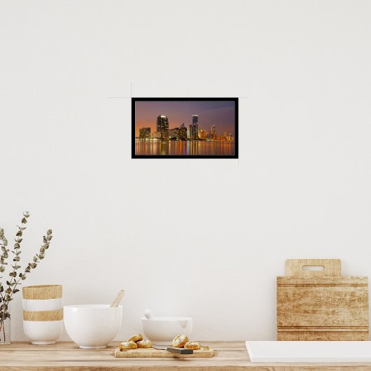 Miami Skyline op het Poster van Dusk Panorama (Keuken)