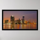 Miami Skyline op het Poster van Dusk Panorama (Voorkant)