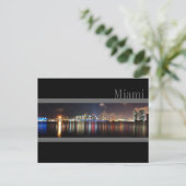 Miami Skyline op Night Panorama Photo-Briefkaart Briefkaart (Staand voorkant)
