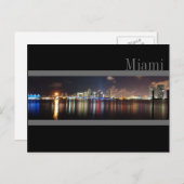 Miami Skyline op Night Panorama Photo-Briefkaart Briefkaart (Voorkant / Achterkant)