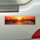 Miami Skyline op Sunset Bumpersticker (Op auto)