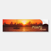 Miami Skyline op Sunset Bumpersticker (Voorkant)