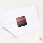 Miami Skyline op Sunset Vierkante Sticker (Envelop)