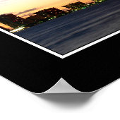 Miami skyline op twilight panorama - Poster (Hoek)