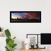 Miami skyline op twilight panorama - Poster (Thuiskantoor)