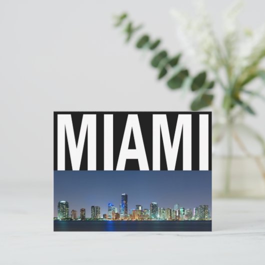 Miami Skyline Panorama Briefkaart (Staand voorkant)