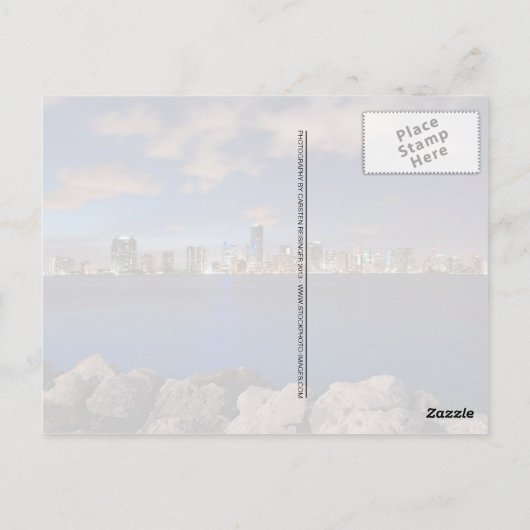 Miami Skyline Panorama Briefkaart (Achterkant)
