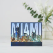 Miami Skyline Panorama Briefkaart (Staand voorkant)