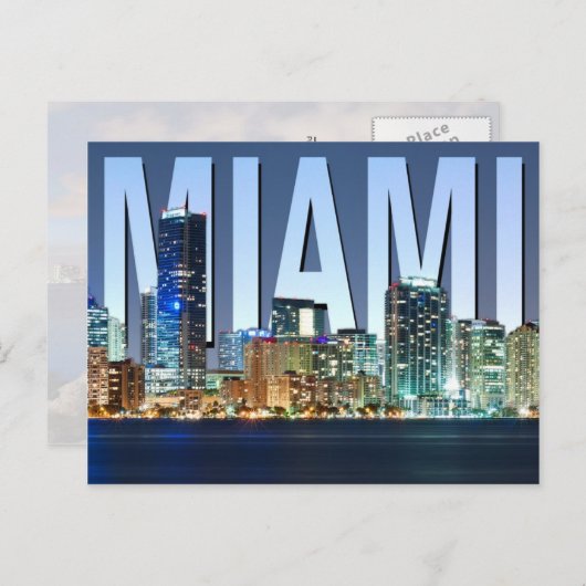 Miami Skyline Panorama Briefkaart (Voorkant / Achterkant)