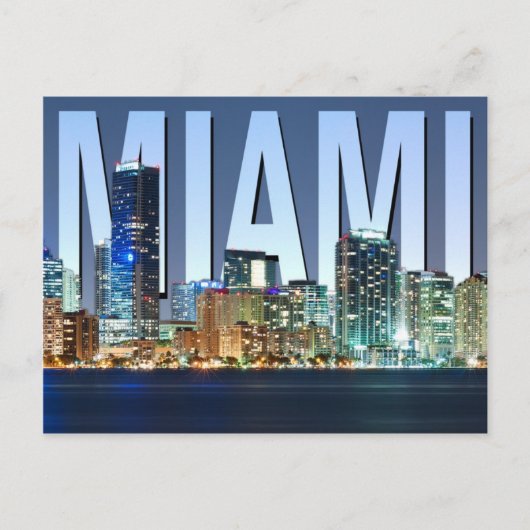 Miami Skyline Panorama Briefkaart (Voorkant)