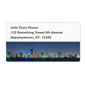 Miami Skyline Panorama Etiket (Voorkant)