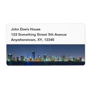 Miami Skyline Panorama Etiket