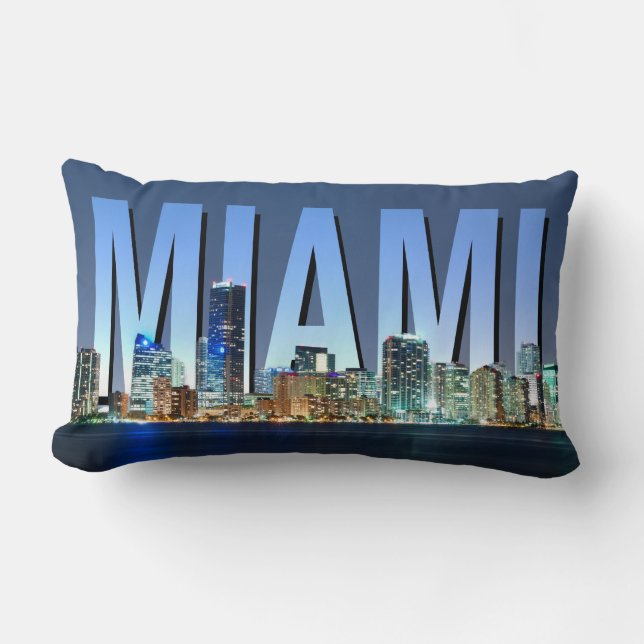 Miami Skyline Panorama Kussen (Voorkant)