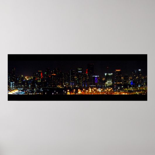 ~Miami Skyline~ PANORAMA POSTER, AANGEPAST IT! Poster (Voorkant)