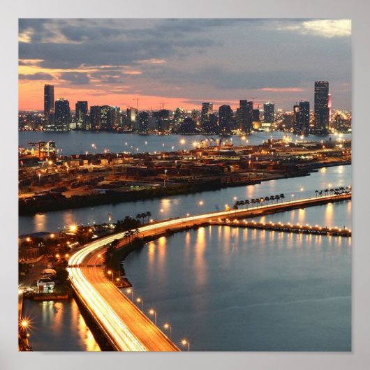 Miami Skyline Poster (Voorkant)