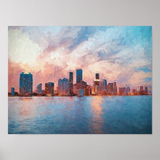 Miami Skyline Poster (Voorkant)