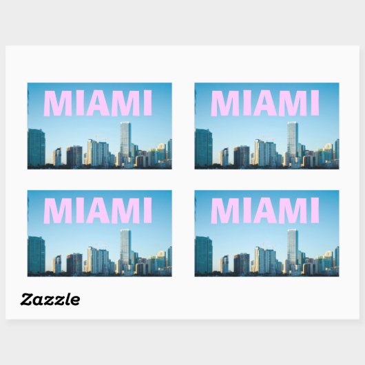 MIAMI SKYLINE RECHTHOEKIGE STICKER (Vel)