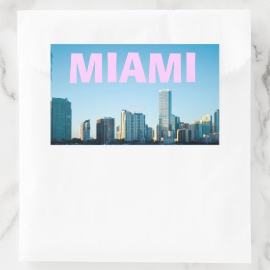 MIAMI SKYLINE RECHTHOEKIGE STICKER (Tas)