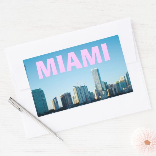 MIAMI SKYLINE RECHTHOEKIGE STICKER (Envelop)