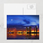Miami skyline 's nachts - Briefkaart (Voorkant / Achterkant)
