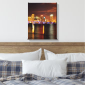 Miami skyline 's nachts, Florida Canvas Afdruk (Insitu (Slaapkamer))