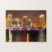 Miami skyline 's nachts, Florida Legpuzzel (Horizontaal)