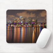 Miami skyline 's nachts - Mousepad Muismat (Met muis)