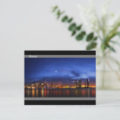 Miami skyline ' s nachts panorama - Briefkaart (Staand voorkant)