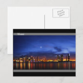 Miami skyline ' s nachts panorama - Briefkaart (Voorkant / Achterkant)