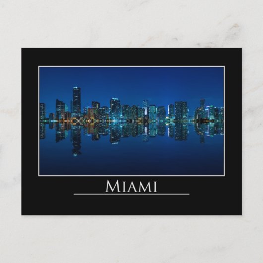 Miami skyline ' s nachts panorama - Briefkaart (Voorkant)